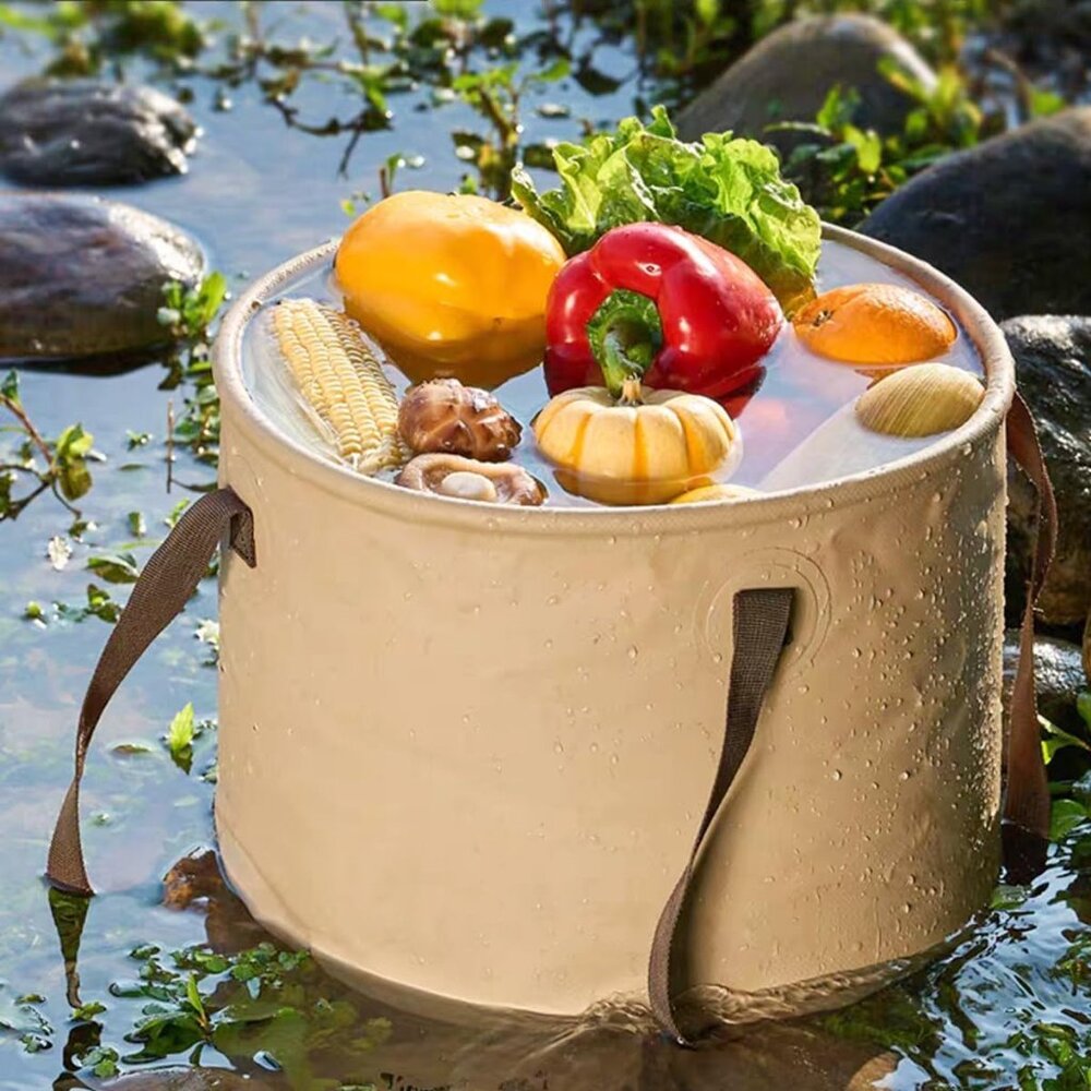 Foldable Bucket with Handle, Hand Basin, Portable Water Storage Device, Outdoor